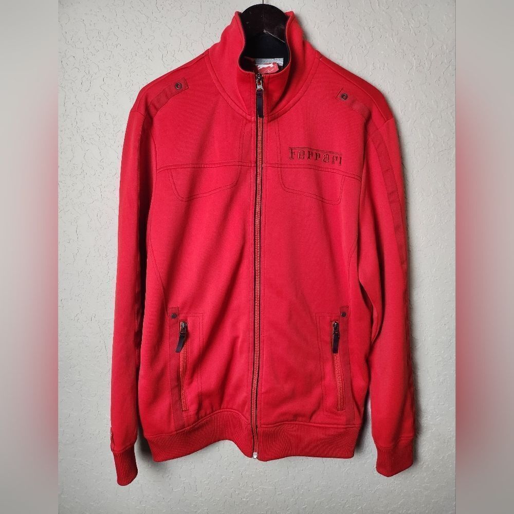 Puma X Ferrari Full Zip Mock Neck Original Collection Mens Jacket Red Size L